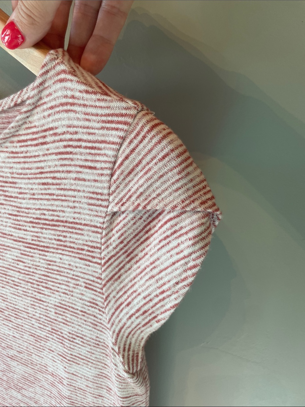 Market & Spruce Women’s Heathered Rust & White Short-Sleeve Tee Size SP - Picture 3 of 8